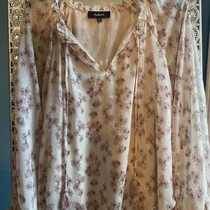 Aakaa Cream and Pink Floral Blouse